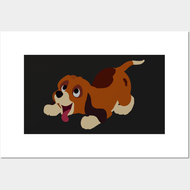 Excited Hound Dog Wall Art by maliarosburg